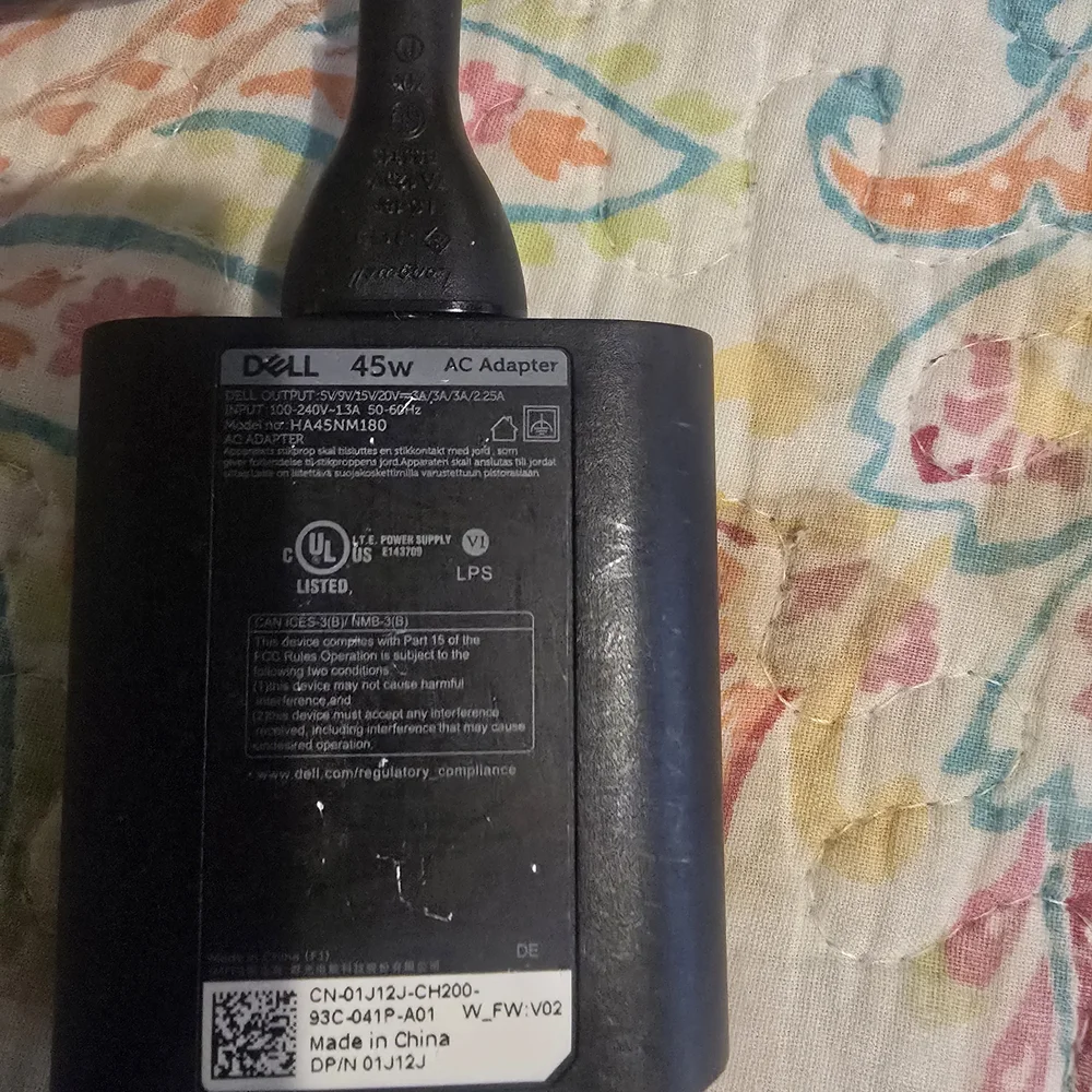 Dell 45W AC Adapter Charger. (USB-C charger).